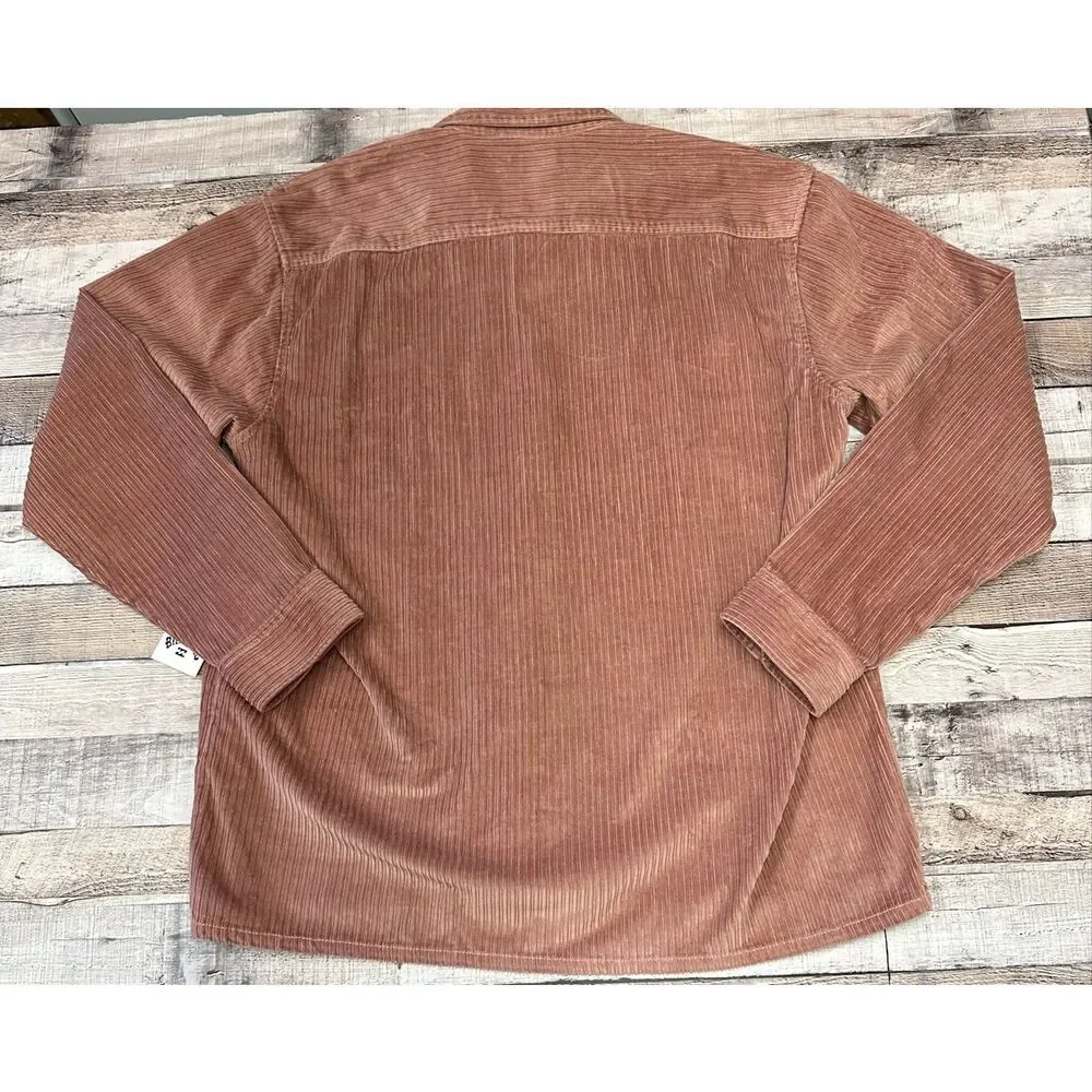 NWT Billabong Bong Days Corduroy Shirt Jacket Rosewood Button Up Surf Skate XXL